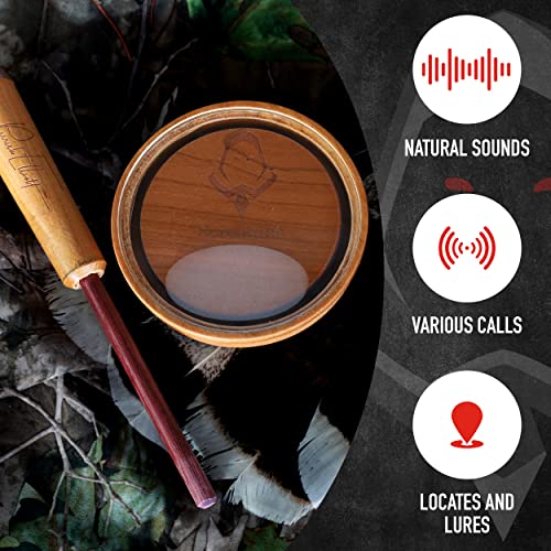 Deception Screamer Turkey Call With Striker - Crystal Over Cherry Turkey Calls For Hunting - Clear And Precise Yelps - Fool Proof Caller For Beginner Made In The Usa #TOP3