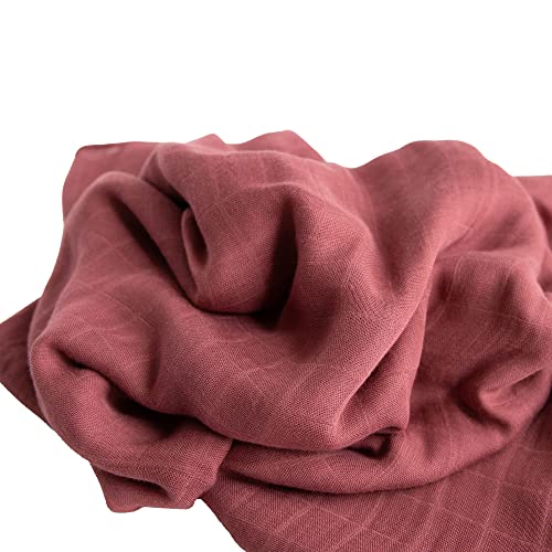 Image of Little Unicorn - DustyMaroon Deluxe Swaddle | Single | 100% Rayon Muslin from Bamboo | Super Soft | Newborns and Infants | Large 47 inch x 47 inch | Machine Washable