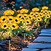Solar Lights Outdoor Garden Decor,4 Pack with 24 Sunflower Lights,Solar Flowers Lights Waterproof,Birthday Gifts for Mom Women Grandma,Outside Decorative Stakes Light for Landscape Yard Patio Lawn