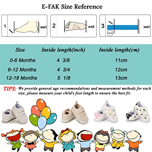 Image of E-FAK Baby Shoes Boys Girls Infant Sneakers Non-Slip Rubber Sole Toddler Crib First Walker Shoes