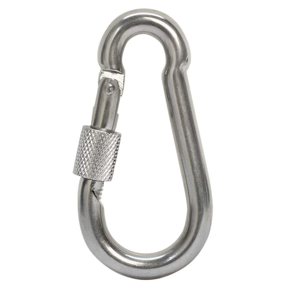MH GLOBAL Spring Snap Hook w Screw Carabiner 400 LB 5 PC 5/16'' Marine 316 Stainless Steel