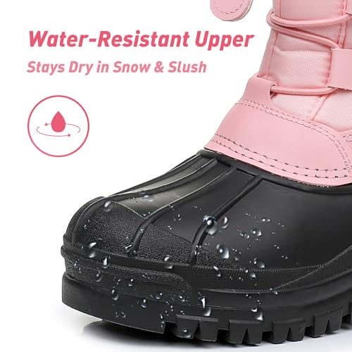 Felabo Kids Boys Girls Snow Boots Water-Resistant Winter Boots with Warm Lining & Anti-Slip Sole (Little Kid/Big Kid)2