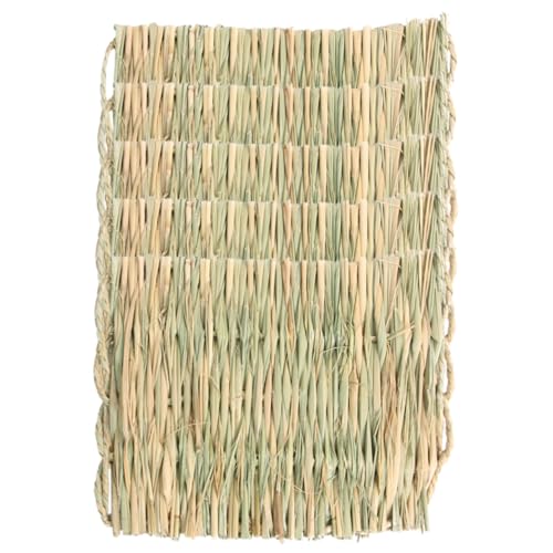 VICASKY Lot de 5 Tapis pour Petits Animaux en Paille Tressée Naturelle, Petit Format, Coussin Rafraîchissant et Isolant pour Lapins, Hamsters, Cochons D’Inde – Literie Fournie pour Cages