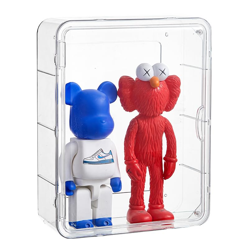 Image of BOHOIDEE 4 Tiers Clear Display Case for Figures, Acrylic Storage Organizers Box with Magnetic Door, Wall-Mounted Dustproof Showcase for Collectibles Action Figure