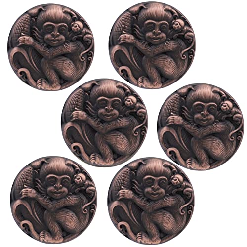 Image of Atom 1.3 Inches Zinc Cabinet Puller Knobs | Copper Antique Finish | Office Wardrobe Door Handle, Kitchen Drawer Cupboard Furniture Pulls Knob Hardware (ZK-627), Pack of 6