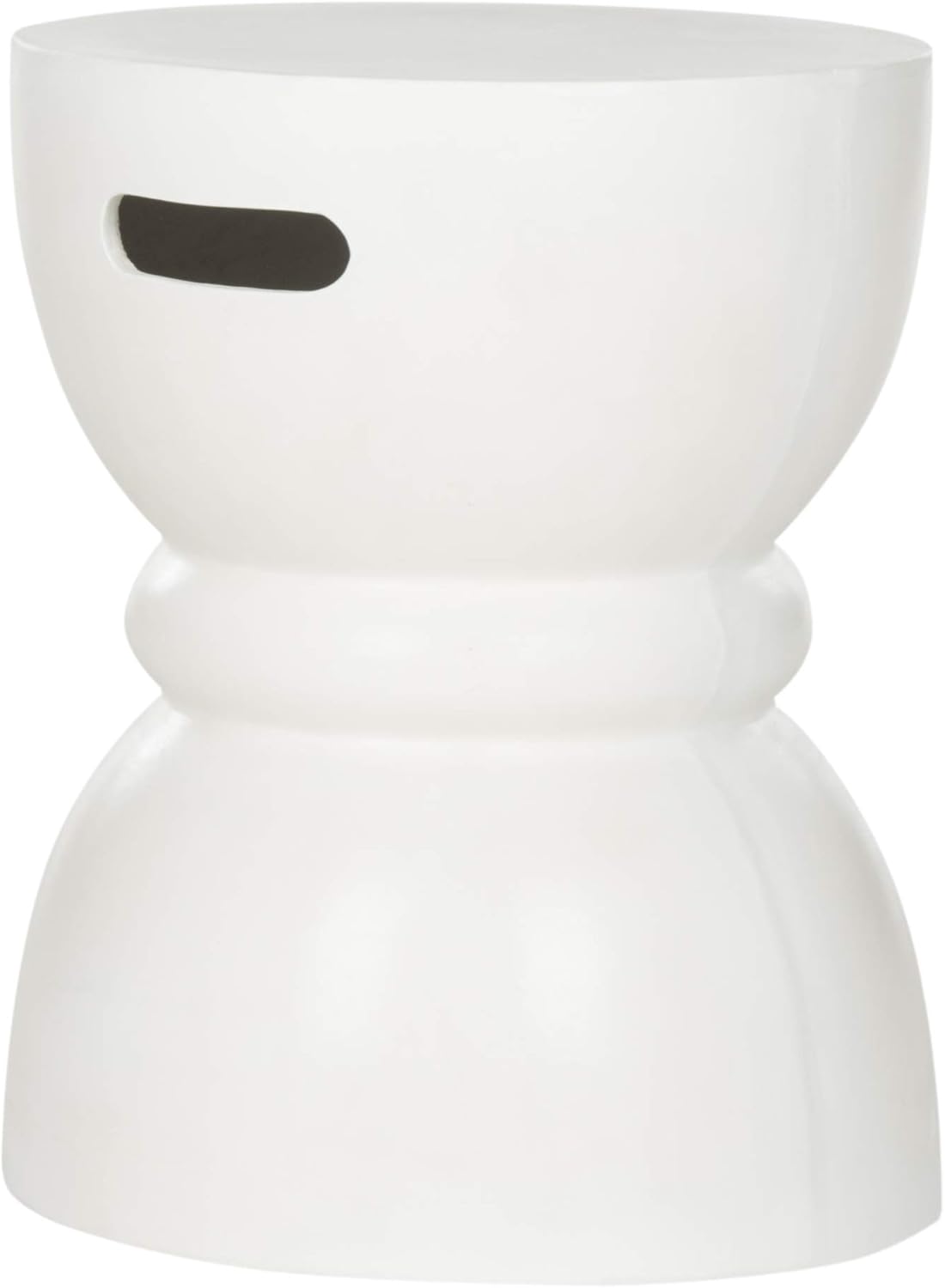 SAFAVIEH Outdoor Collection Haruki Modern Ivory Concrete Round Accent Table (Fully Assembled)