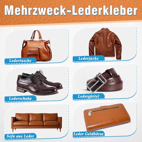 Nayrmaer Lederkleber, 60ml Transparenter Leder Kleber Reparatur Sofa, Pu Lede, Jacke, Autositze, Geldbörse und Andere Lederarbeiten