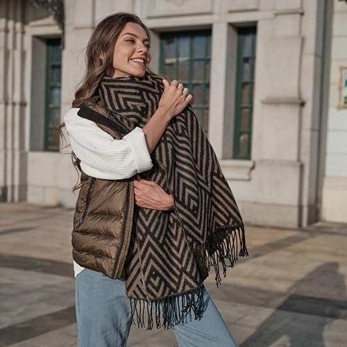 ANJBAM OEM Seasonal Clearance Soft Acrylic Polyester Blend Versatile Scarf Tassel Edge Soft Warm Cashmere Feel Birthday Gift For Men & Women2