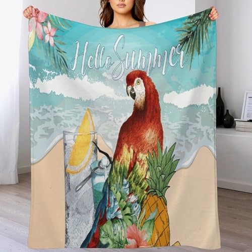 Couverture douce Hello Summer 127x152 cm motif perroquet - 7