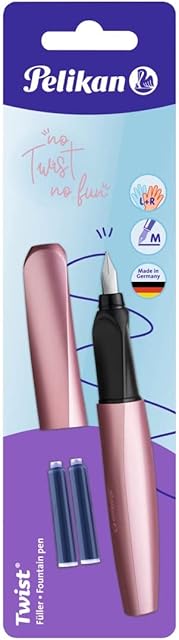 Pelikan® Pióro Wieczne Twist M Girly Rose | Średnia Grubość Linii 1mm | Na Naboje Atramentowe | Doskonałe Dla Uczniów Studentów Profesjonalistów | Wysoka Jakość Wykonania i Trwałość |