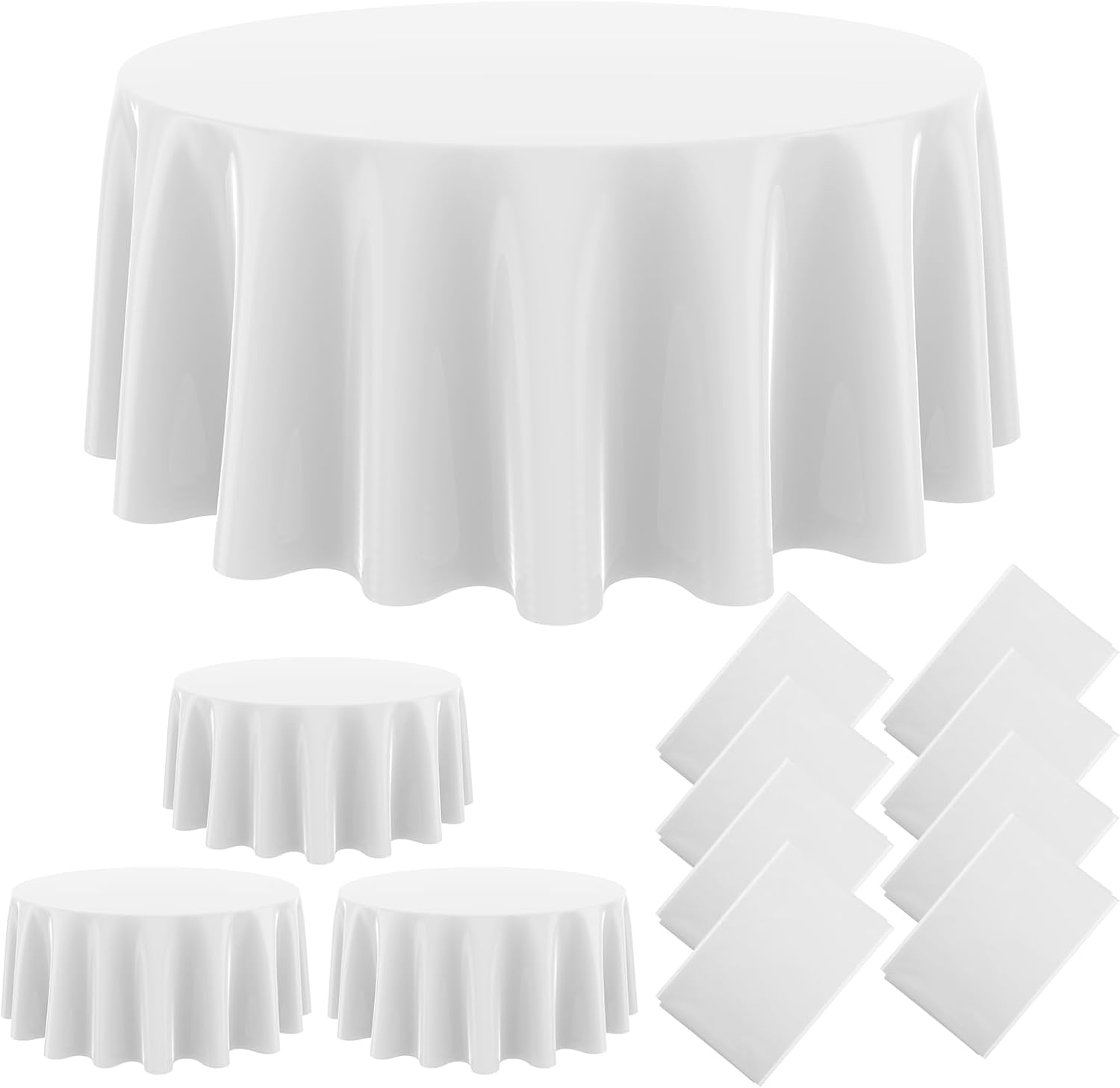 Oudain Round Tablecloth 84 Inch Premium Plastic Table Cloth