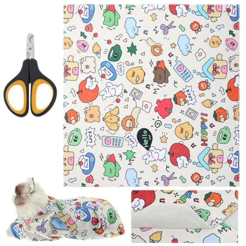 Telooco Envoltório para cuidados com gatos autoaderente para cortar unhas, envoltório antiarranhões,