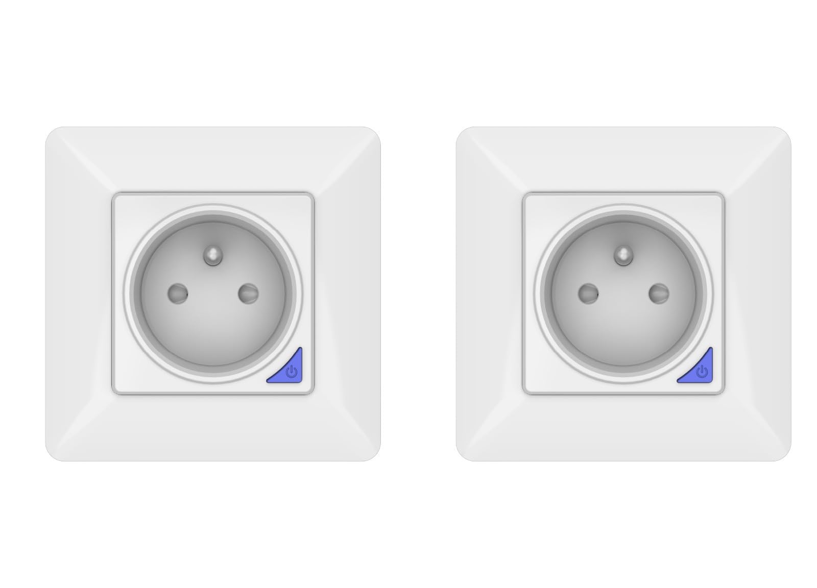 KYF Lot de 2 Prises intérieures encastrées 3000W connectées Wifi + Suivi de consommation + Compatible assistants vocaux