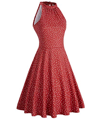 Image of OUGES Women's Halter Neck Floral Summer Casual Sundress 2026