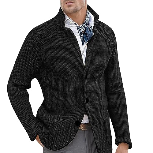Sueter de manga larga elegante con botones confeccionado en punto premium
