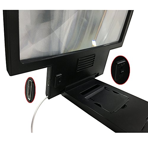 Jteman 3D HD Mobile Phone Screen Magnifier Amplifier Movie Video Cell Phone Enlarger Screen iPhone Projector with Speaker for iPhone and Android All Smartphone Cell Phone Accessories (Black-F8)