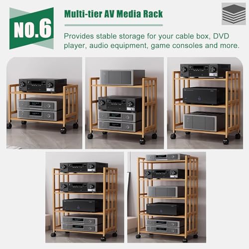 Soporte Ma ajustable de 2 a 5 niveles para TV y eventos, gabinete Slish Ste para DVD, caja de cable y consola de juegos, centro de entretenimiento ideal para el hogar