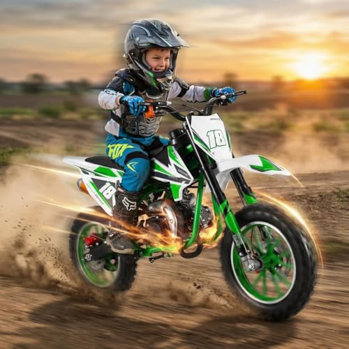 BESUFY 49CC 2-Stroke Pocket Rocket Bike,Mini Motorcycles for Kids,Off Road