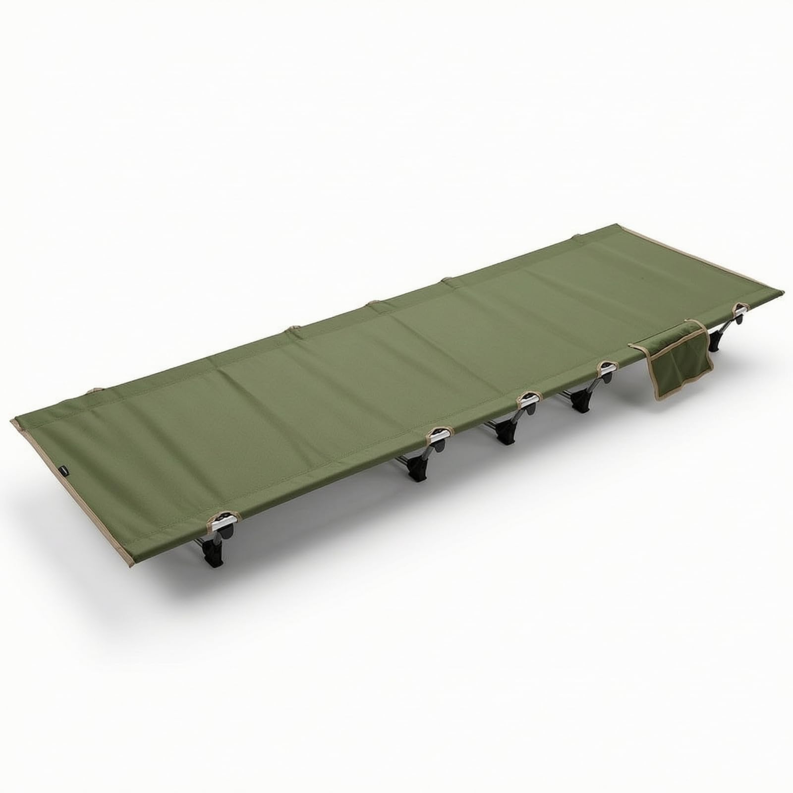 Lit Pliant pour Camping Pliant Portable Lit pour Camping avec Sac Transport Compact Mobilier Campeurs, Plage, Bureau, Vert Armée