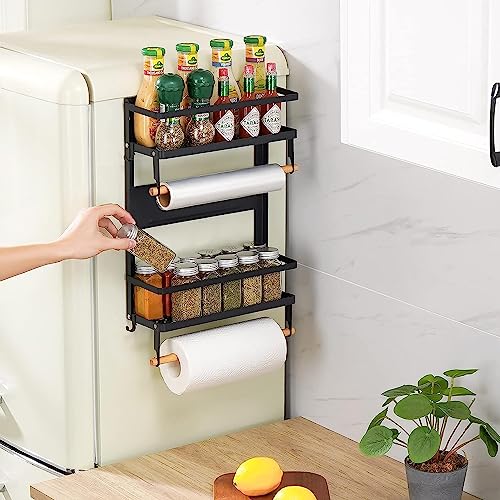 MyLifeUNIT Suporte magnético para temperos, organizador de geladeira com prateleira de armazenamento
