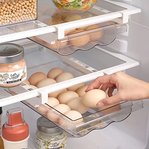 RoyalArt Egg Holder for Refrigerator, 18 Egg Organizer for Refrigerator, Fridge Egg Drawer for Refrigerator, Egg Storage Tray Fits for Shelf Under 0.6", Small