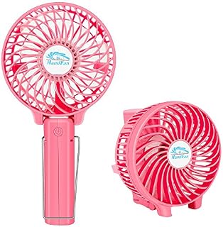 Mini Handheld Fan, VersionTech Foldable Personal Portable Desk Desktop Table Cooling Fan with USB Rechargeable Battery Operated Electric Fan for Office Room Outdoor Household Traveling(3 Speed, Pink)