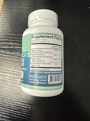 Yemayá Organic Sea Moss Capsules with Bladderwrack & Burdock (60 ct) — view 3