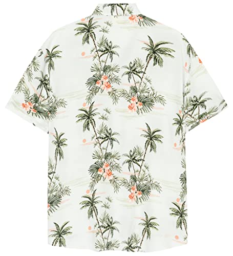 SURF CUZ Mens Hawaiian Shirts Short Sleeve Stretch Casual Aloha Shirt Vacation Mens Tropical Button Down Beach Shirts3