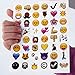 Zicome Small Cute Emoji Face Stickers, 25 Sheets, Set of 1200 Stickers