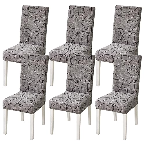 HZDHCLH Chair Covers Slipcovers 4/6 PCs Stretch Removable Washable Short Dining Chair Protector Cover Seat for Hotel,Dining Room,Ceremony (aspiration,6 PCS)