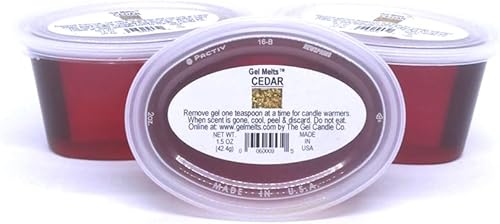 3 Pack of Cedar Woody and Earthy Gentle Fragrance Aroma Gel Melts for Warmers and Burners Peel, MELT, Enjoy