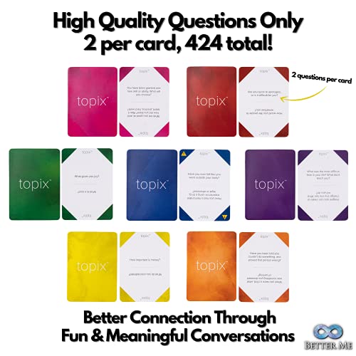 Topix - 424 Conversation Starters, Family Dinner Conversation Cards & Date Night Ice Breaker Topics. Uncommon Questions Stimulate Reflection For Married Couple Or Old Friends, Recall Our Best Moments #TOP2