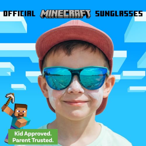 Image of ARKAID Minecraft Boys Sunglasses | Official Minecraft Gear | 100% UV Protection | Official Minecraft Boys Sunglasses and Sports Wraps | Impact Resistant | Gift Idea | Fits Most Kids