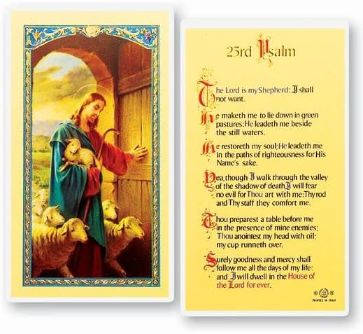 Hirten Tarjeta Santa de oración católica laminada con oración en la parte posterior, tarjeta individual