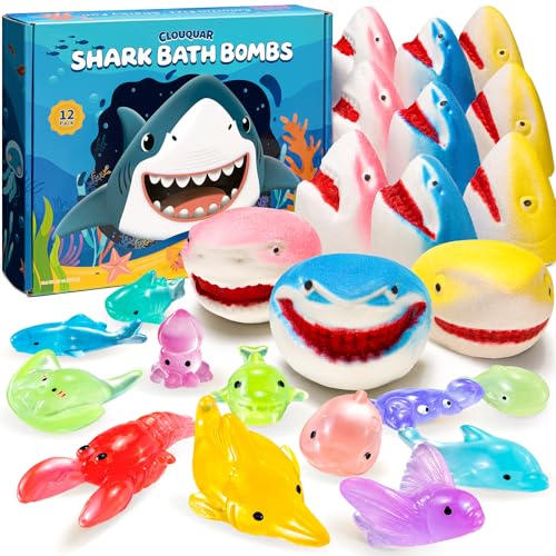 Shark Bath Bombs for Kids with Surprise Inside – 12