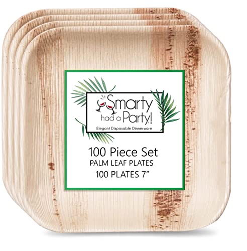 Smarty Had A Party Palm Leaf Plates 1007 Disposable Wooden Plates Eco Friendly Compostable 100 Biodegradable Natural