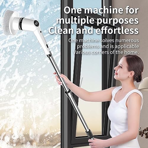 Image of MGLSDeet Electric Spin Scrubber Rechargeable Cleaning Brush with 9 Replaceable Brush Heads, Cordless and Portable Power Scrubber, Electric Bathroom Scrubber for Cleaning Tile, Sink, Window, Floor, Car