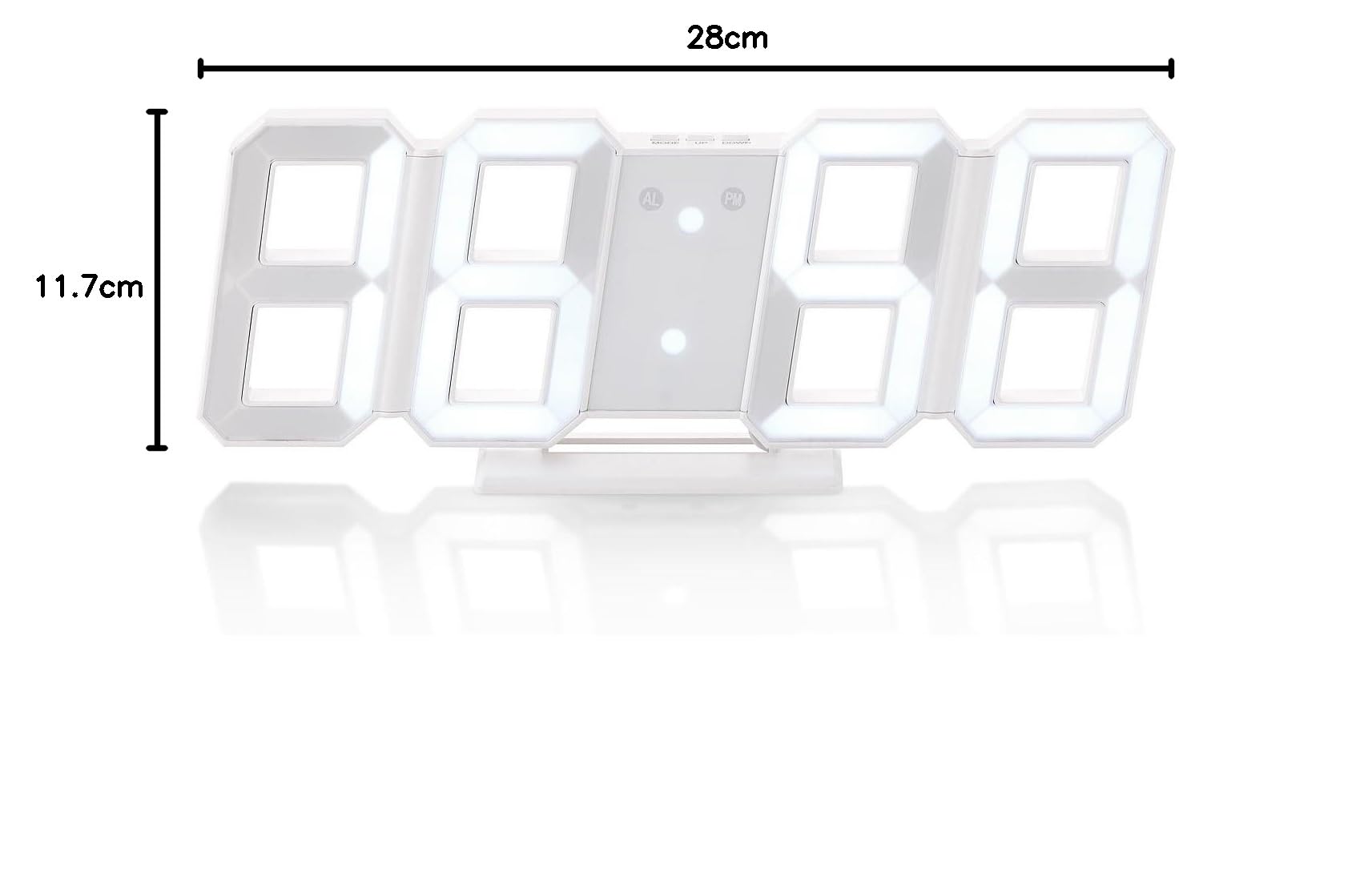 Lunartec Horloge LED Digitale Design 3D avec Fonction réveil - Grande