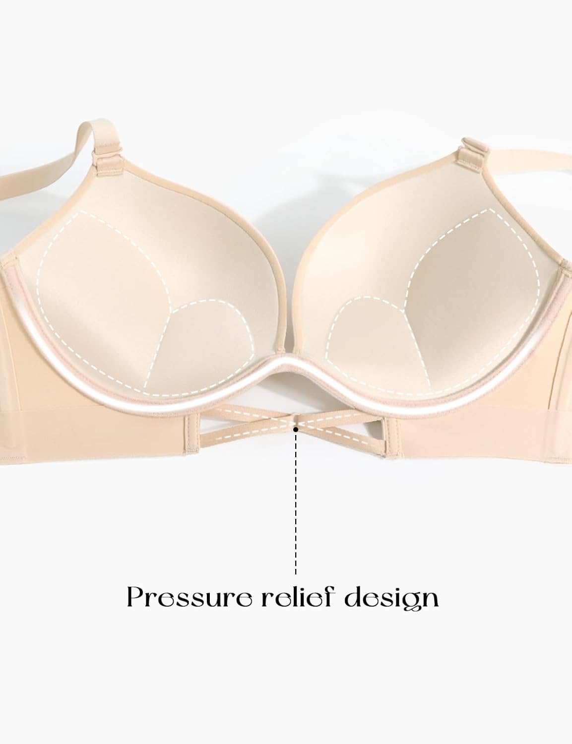 Push Up Padded Bras for Women T Shirt Bombshell Plunge Everyday Bra Seamless Underwire Support - Image 3