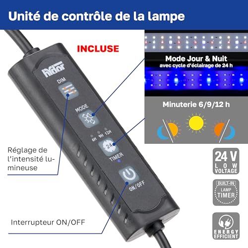 Éviter les algues d'aquarium avec la rampe LED programmable Hydor 36W - 5