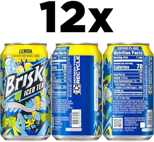 Brisk Lemon Iced Tea, 12 Fl Oz Cans (Pack of 12) — view 2
