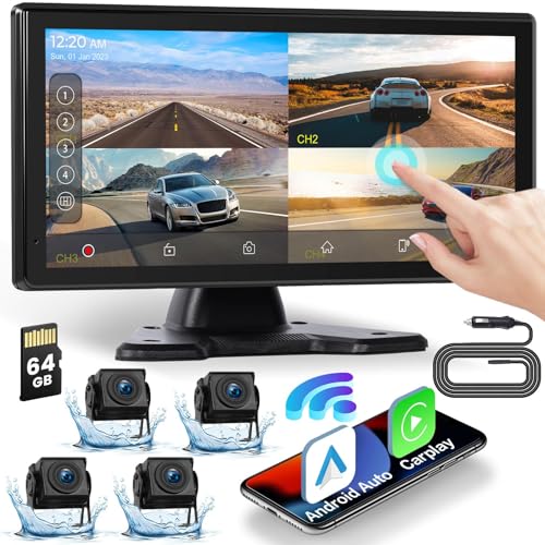 Inefala 4K RV Backup Camera System Wireless CarPlay Android Auto