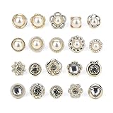 20PCS Women Shirt Brooch Buttons No-sew Pearl Cover up Button Detachable Reusable Pins Safety for Clothing