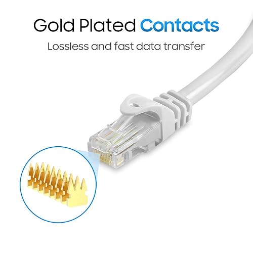 Miniatura 4 de Cmple Cable Ethernet Cat6 de 10 Gbps  Cable de red de computadora con conectores RJ45 chapados en oro, cable LAN Ethernet de red Cat6 de 550 MHz