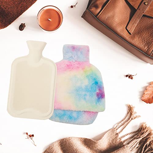 Yotijay Rubber Hot Water Bottle With Washable Cover, Hand Feet Warmer Winter Gift, Soft Durable Portable Adult Kids Hot Water Bag For Waist Feet Neck, Multicolor #TOP3