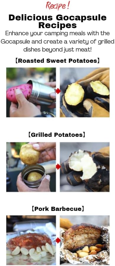 GO Capsule 2-Piece Set Roasted Sweet Potato Maker Roasting Capsule Camping Essential Outdoor BBQ Accessory Convenient Gadget for Roasted Sweet Potatoes Gocapsule