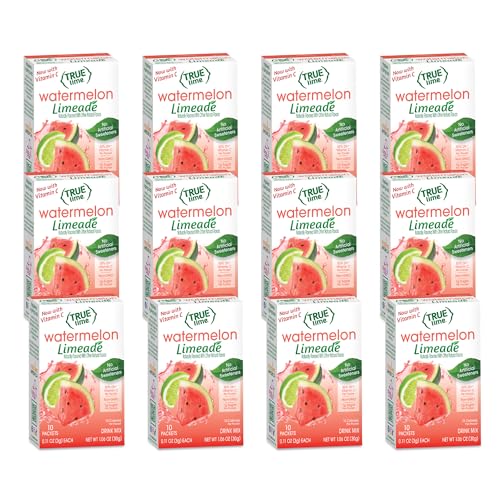 True Citrus True Lime Watermelon Aqua Fresca, 10 Count (Pack of 12)