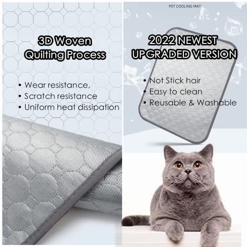 Dog Self Cooling Mat Pet Washable Summer Pads Blanket Hot Weather Sleeping Kennel Mat,Ice Silk Sleep Mat Pad Non-Toxic Breathable Sleep Bed For Large Dogs Cats No Water (Xl:27.5 X 39.4 Inches, Grey) #TOP6