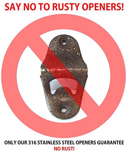 Choice Marine Grade Rust Proof 316 Stainless Steel Wall Mounted Bottle Opener W/ 316 Stainless Steel Mounting Screws. Perfect For Restaurants, Bars, Boats, Patios, Outdoors Or Indoors. #TOP1