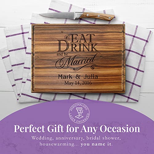 Personalized Wood Engraved Cutting Board (Eat, Drink And Be Married Design No.012) #TOP7
